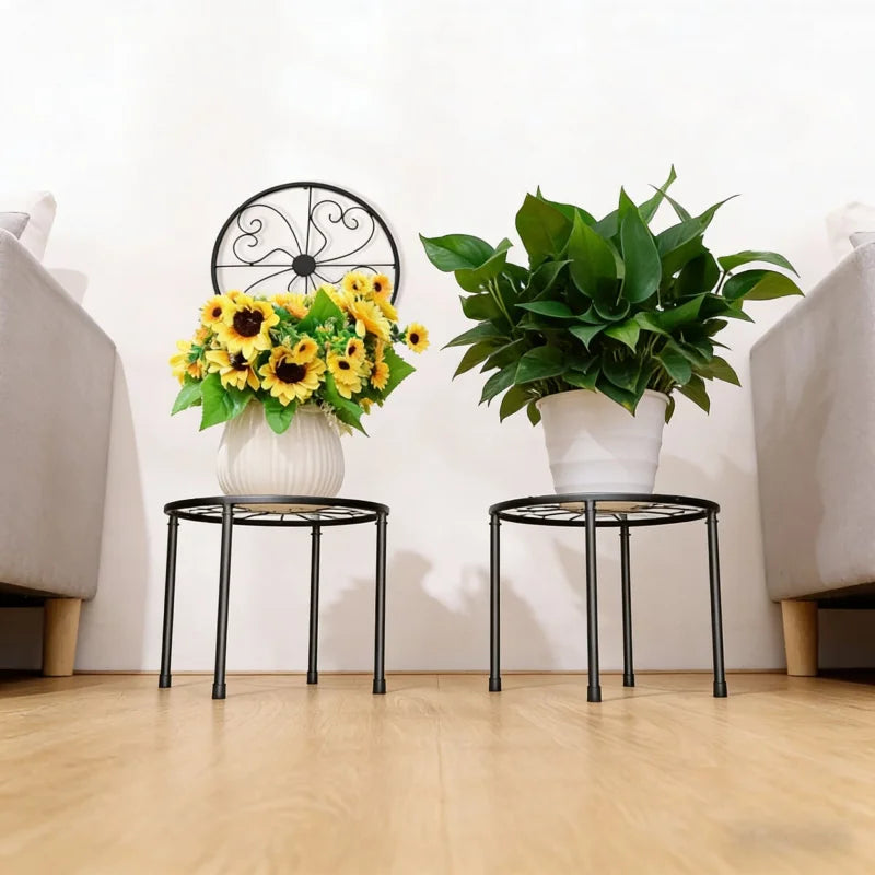 support plante métal noir floral moderne décoration murale sans fixation plantes