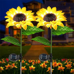 lampes solaires extérieures tournesol fleurs jaunes vert modernes jardin