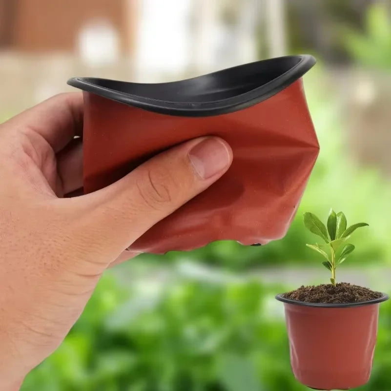pots semis plastique rouge moderne perforés plantes pots fleurs jardinerie culture