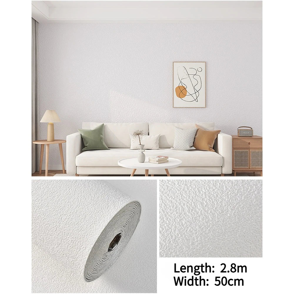 sticker mural moderne texturé 3d blanc rose anti humidité isolation chambre salon