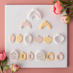 couteaux polymère bijoux pendentifs boucles oreilles motifs floraux moderne minimaliste argile PLA