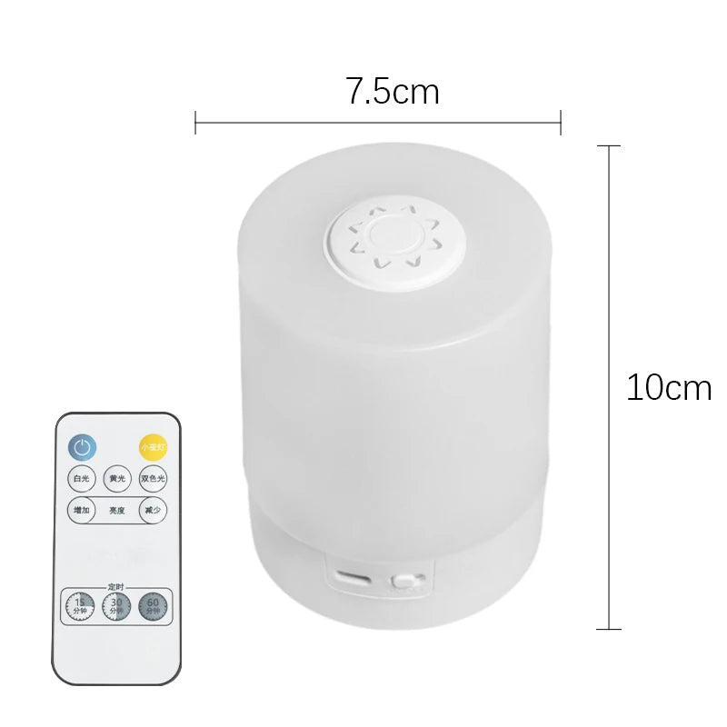 veilleuse led dimmable lampe blanche anneau noir lumiere chaude télécommande table chambre