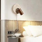 lampe murale moderne led bois beige clair marron foncé fixée mur abatjour opaque
