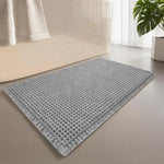 tapis sol coton gris clair maille relief moderne antidérapant absorbant doux salon salle bain