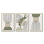 tableaux abstraits modernes motifs géométriques vert olive deco murale sans cadre toiles texturées minimaliste