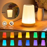 Lampe de chevet bois tactile LED avec télécommande RVB - Ombre Interieur