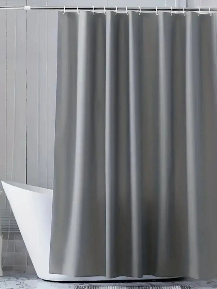 rideau douche gris clair uni moderne 180x180cm toilette éva opaque