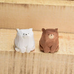 figurines ours géométriques blanc marron noir minimaliste moderne salon