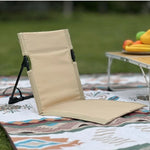 chaise pliable moderne métal tissu beige clair minimaliste camping plage extérieure
