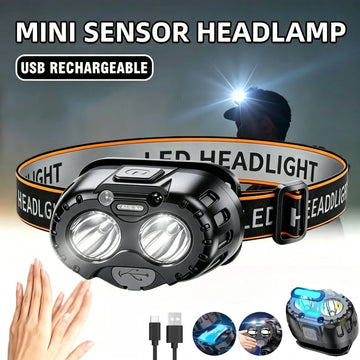 lampe frontale rechargeable led noir orange boutons molette ceinture ajustable mode pratiqueurgence étanche