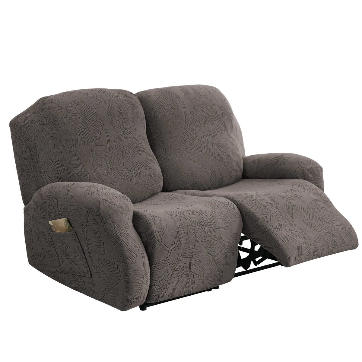 housses canapé gris imprimé végétal moderne pièces adhésifs polyester lavable printemps été
