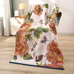 serviette bain multicolore motif floral absorbante toutes saisons moderne décontractée double face