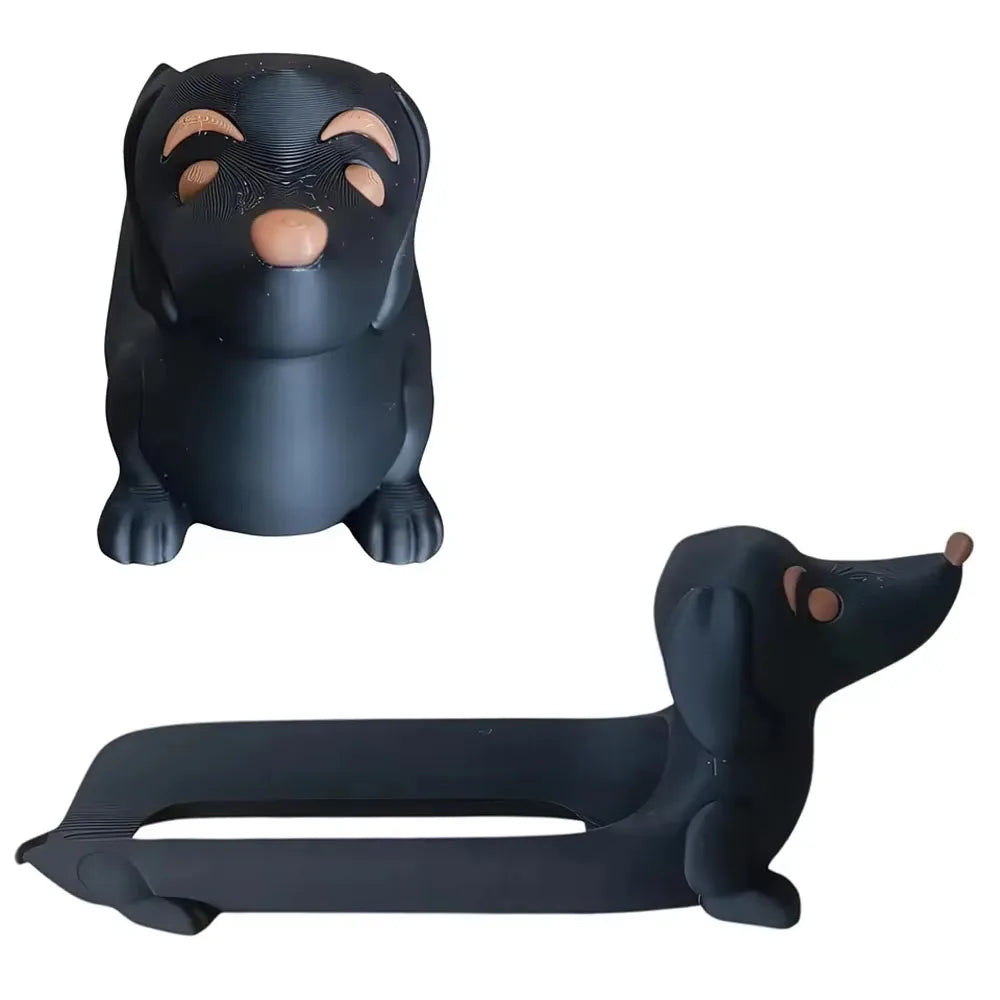 support hot dog chien marron beige noir imprimé créatif fun ketchup mayonnaise