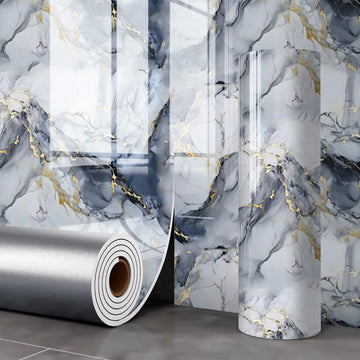 papier peint autoadhésif marbre veines dorées moderne résistant humidité anti statique respectueux environnement 40x300cm