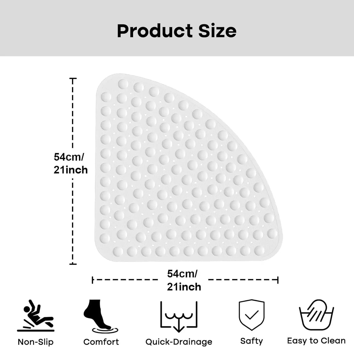 tapis bain blanc moderne perforations anti dérapage suction cups salle bain pvc lavable machine