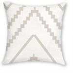 housse coussin motif géométrique moderne polyester beige blanc zipper 40x40cm chambre coucher canapé lit