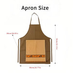 tablier marron rayures horizontales attaches poche centrale classique cuisine barbecue