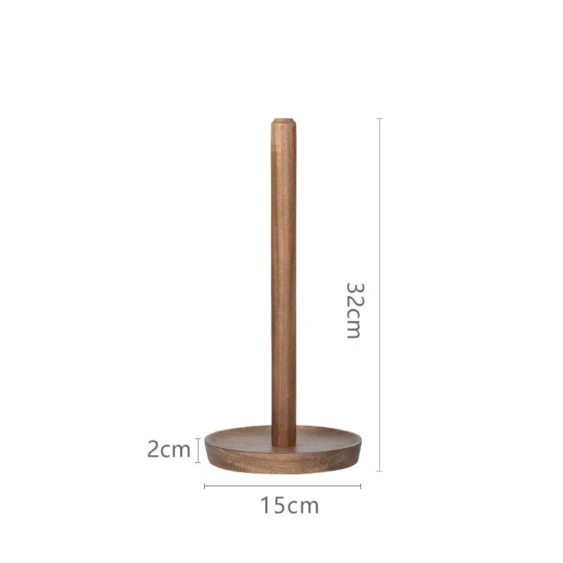 porte rouleau papier cuisine bois marron métal argenté moderne minimaliste 360 rotatif fixations noires