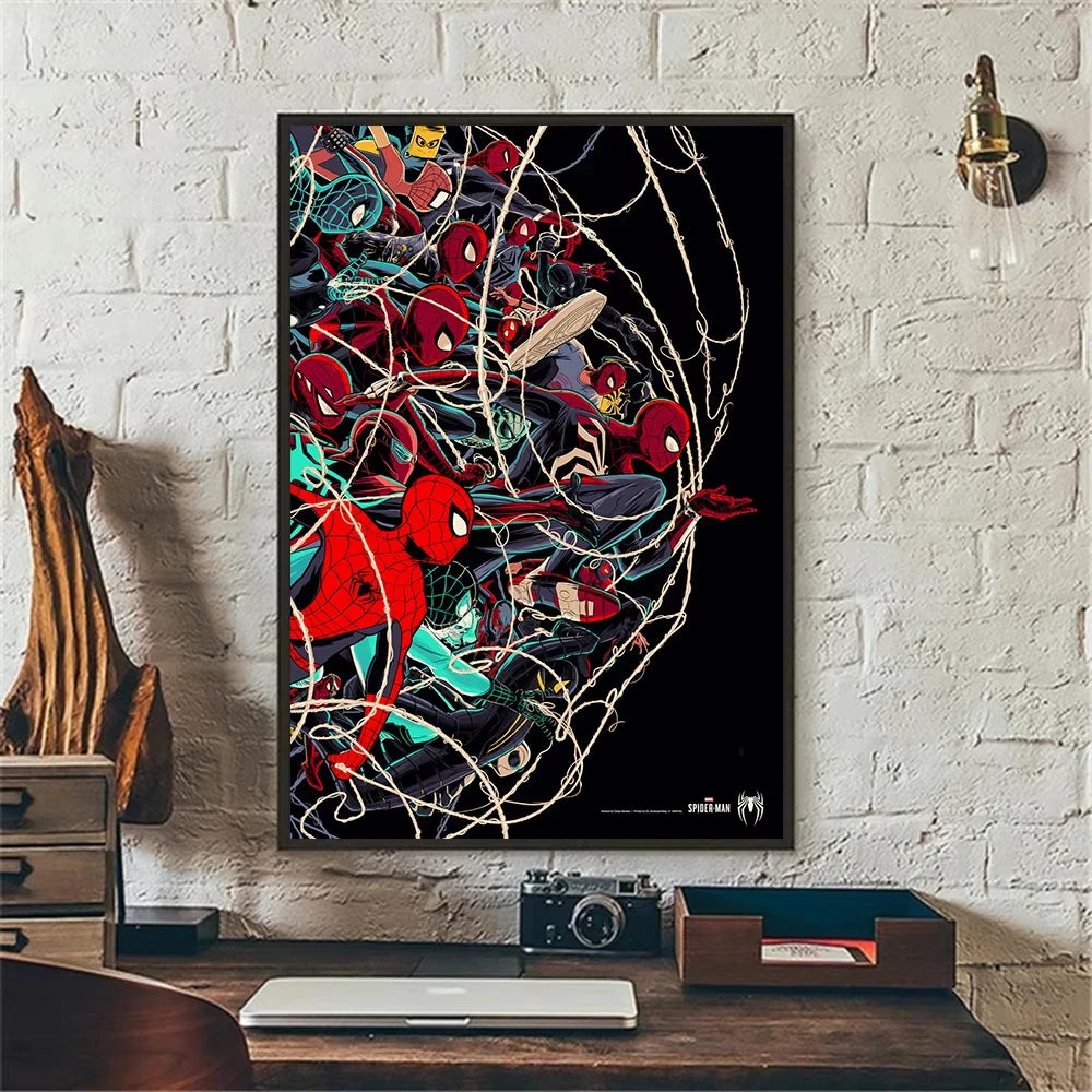 affiche murale spider man toile araignée moderne pop art chambre enfant superheroes decoration maison