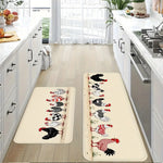 tapis sol antidérapant coqs motif rustique plusieurs tailles