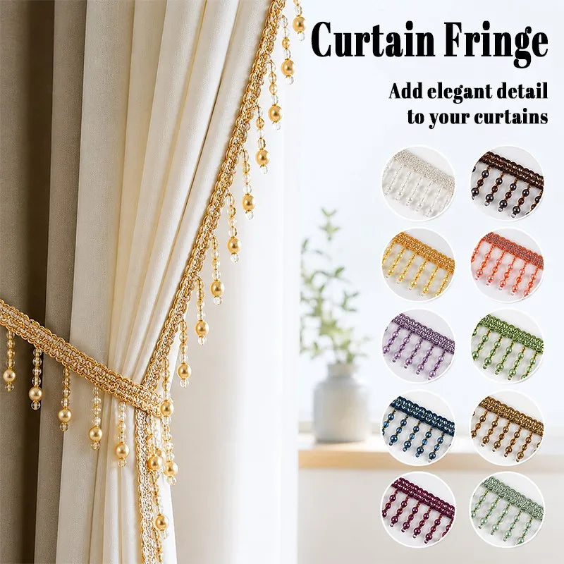 franges rideau doré vert bleu marron élégantes écologiques élastiques 12cm polyester mariage