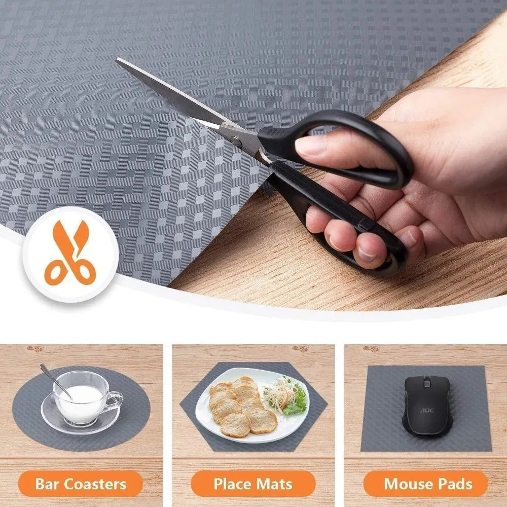 tapis antidérapant silicone gris texturé protection table étagères tiroirs rangement moderne utilitaire