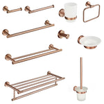 ensemble accessoires salle bain or rose porte serviette savon papier brosse wc métal