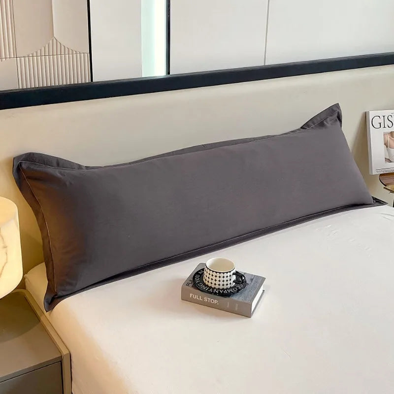 taies d'oreiller longues 100% polyester gris uni moderne 48x120cm 48x150cm