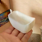 baignoire miniature salle bain accessoires plateau éponge flacon moderne blanc rose