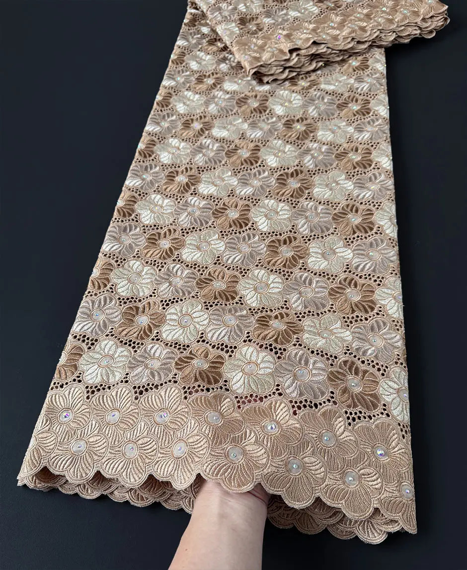 tissu voile brodé fleurs coton mariage décoration strass couleurs variées qualité supérieure
