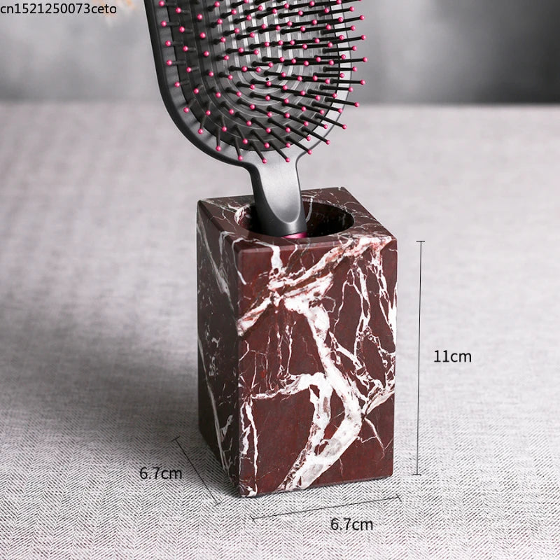 ensemble salle bain marbre rouge distributeur savon porte savon diffuseur huile essentielle moderne