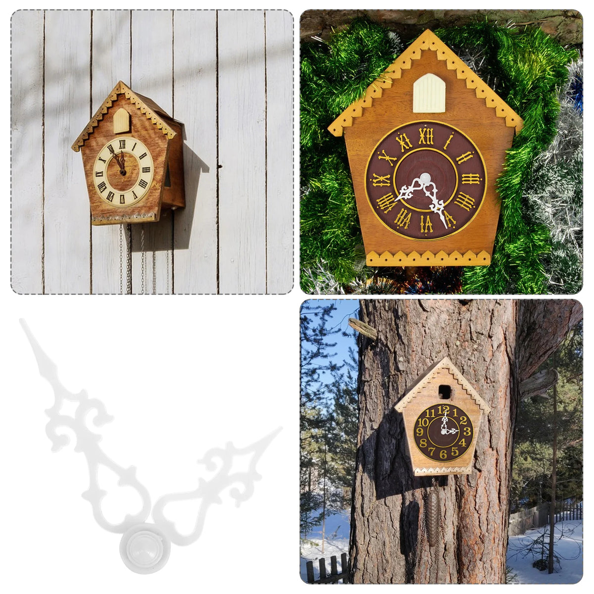aiguilles montre blanc art nouveau ornées motifs floraux adhésif remplacement horloge diy fournitures bricolage