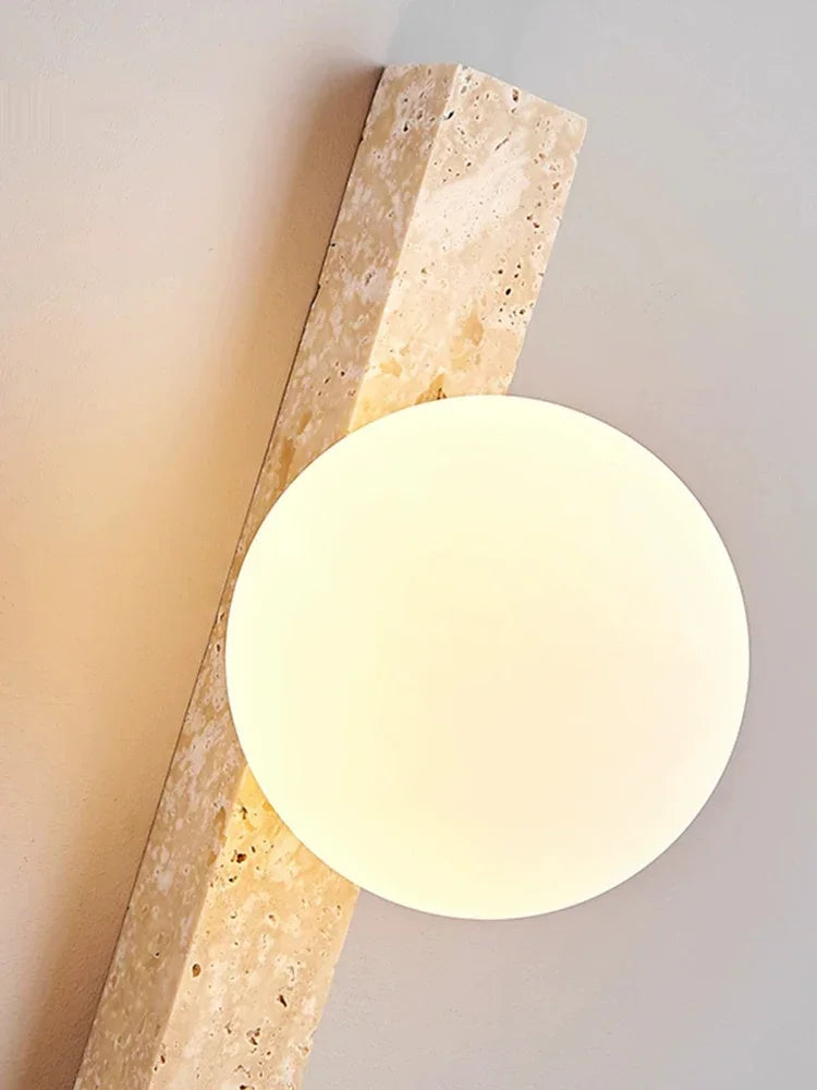 applique murale moderne minimaliste verre blanc beige clair éclairage led 3000k fixée mur
