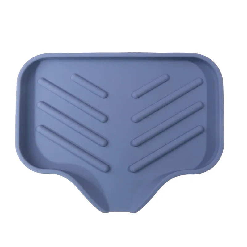 support savon silicone self draining moderne gris vert blanc rayures horizontales