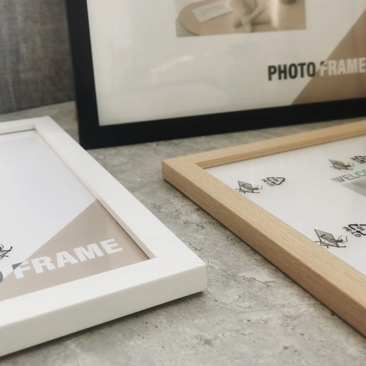 cadres photo modernes noir blanc bois 15x15cm 20x20cm 25x25cm 30x30cm mur