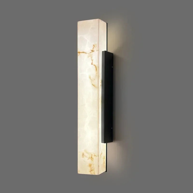 applique murale led moderne imitation marbre blanc veinures lumineuse extérieure contemporaine fixée muralisée