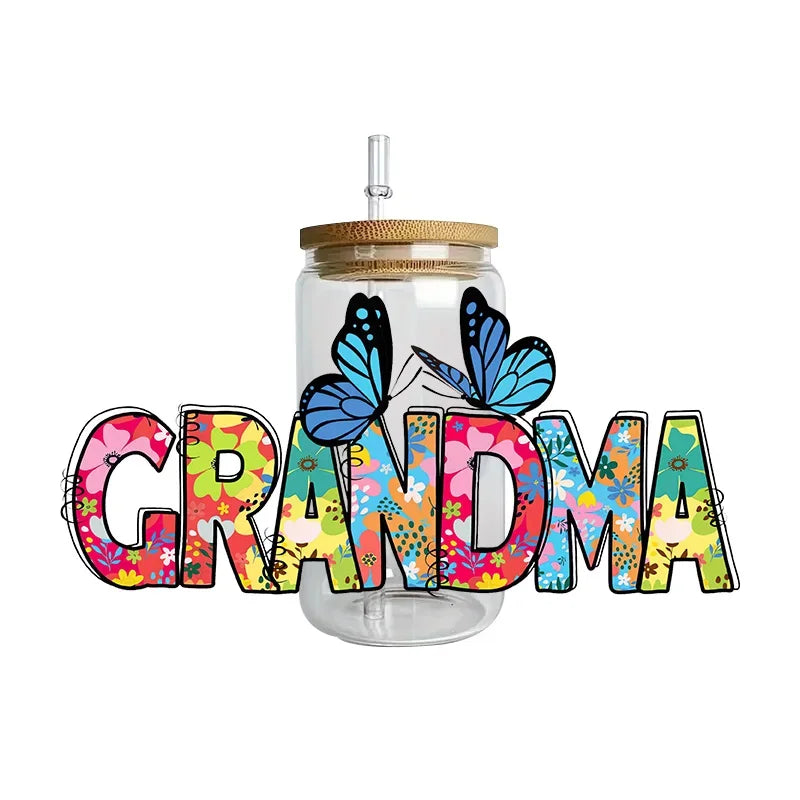 autocollants papillons fleurs tasse imperméable adhésif floral transparent amerique bricolage