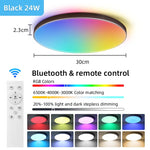 plafonnier intelligent led blanc noir télécommande rgbcw éclairage moderne