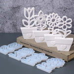 porte carte silicone forme fleur moderne blanc adhésif minimaliste motifs floraux légèrement rugueux