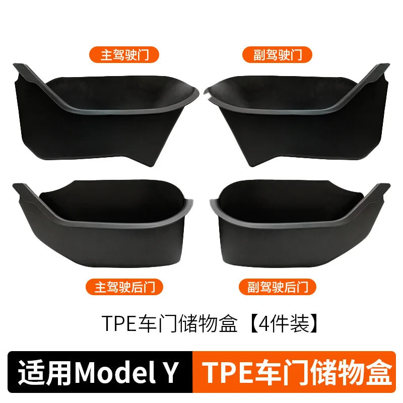 boîtes rangement porte voiture tesla noir mat contemporain clips sécurité