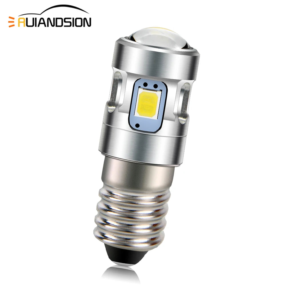 ampoule led e10 500lm 6000k 3000k 12v 4smd 2835 tech argent noir