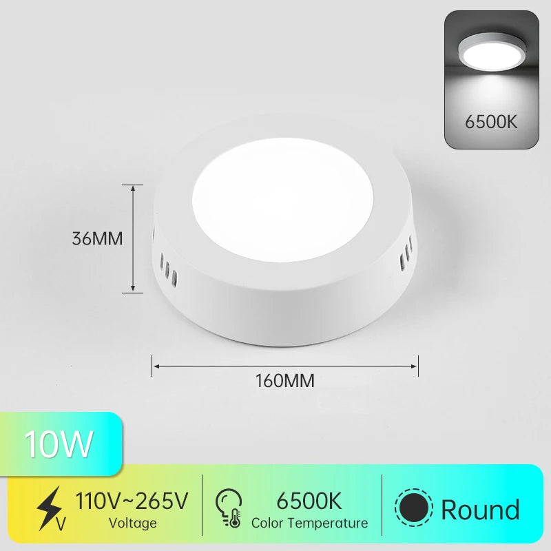 plafonnier led moderne blanc rond carré adaptateur 110240v ccc rohs ul