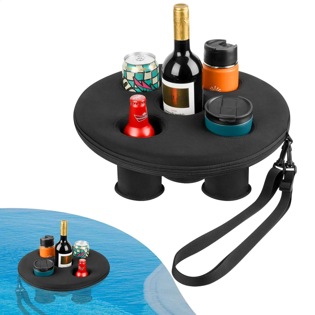 porte boissons flottants piscine été multicolore bouteilles canettes gobelets respectueux environnement
