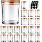 bougies parfumées marron translucides couvercle bambou moderne minimaliste étiquette souhaits flask huiles essentielles