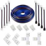 câbles led kit connecteurs blanc noir bleu 24v modernes pratiques 10 câbles 20 connecteurs