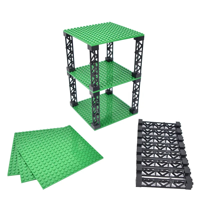 plateaux construction supports structure noir blanc vert gris clips modernes