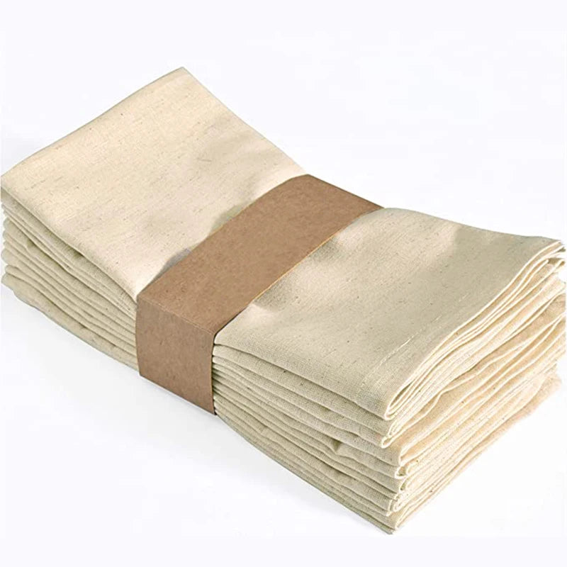 serviettes polyester 40x40cm 45x45cm pack 12 24 texture lin classique anneaux métalliques
