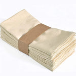 serviettes polyester 40x40cm 45x45cm pack 12 24 texture lin classique anneaux métalliques