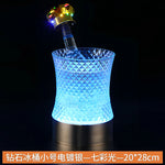 seau glace lumineux triangles relief moderne rouge vert bleu violet champagne élègant rechargeable