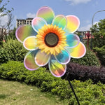 décoratif moderne fleur colorée rayures orange jaune bleu rose vert tringle noire extérieur jardin